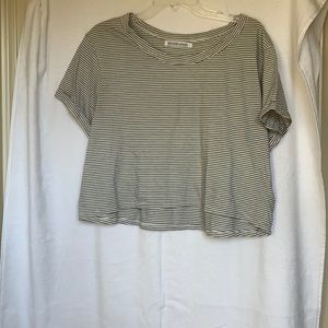 Crop Top black and white strip size large.
